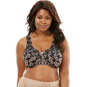 Amoureuse Women's Plus Size Embroidered Wireless Back-Close Bra - 1 of 4