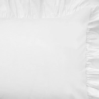 Standard White Cotton Ruffled Cottagecore Pillow Sham