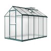 GustoWave  Walk-In Aluminum Polycarbonate Greenhouse With Roof Vent, For Outdoor Gardens, Patios, And Backyards，Green. - 2 of 4