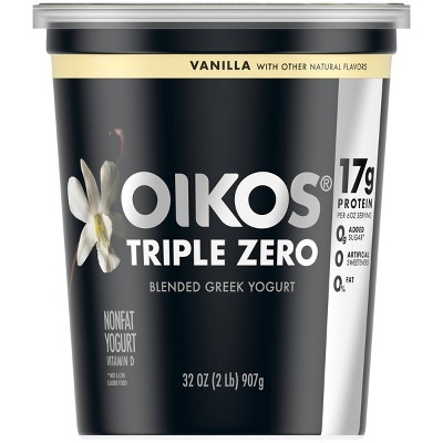 Oikos Triple Zero Vanilla Greek Yogurt - 32oz Tub