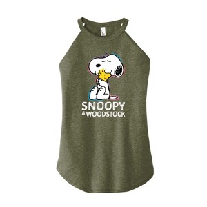 Women's - Peanuts - Snoopy And Woodstock Graphic High Neck Tank - 1 of 4
