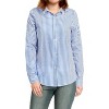 INSPIRE CHIC Women's Striped Button Down Roll-up Long Sleeves Point Collar Shirt - 4 of 4