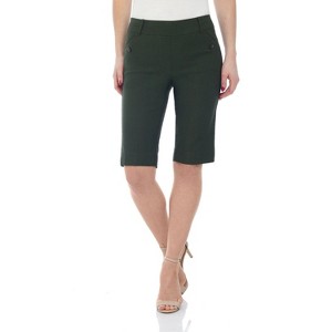 Rekucci Women’s Comfort Stretch Pull‑On Bermuda Shorts with Functional Pockets - 1 of 4