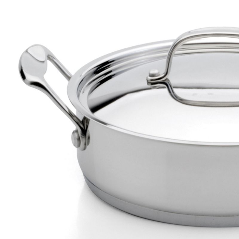 BergHOFF 18/10 Stainless Steel Deep Skillet 10" With Stainless Steel Lid, Silver, 2 of 5