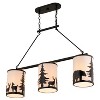VAXCEL Acadia 3L Bronze Rustic Linear Chandelier Island Pendant Light Fixture Bear and Tree - 2 of 4