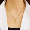Clotth Women's Gold Color Vintage Necklace - Fashionable Spiral Titanium Steel Chain with Zircon Square Pendant, for Daily Wear, Parties,Gifts - 4 of 4