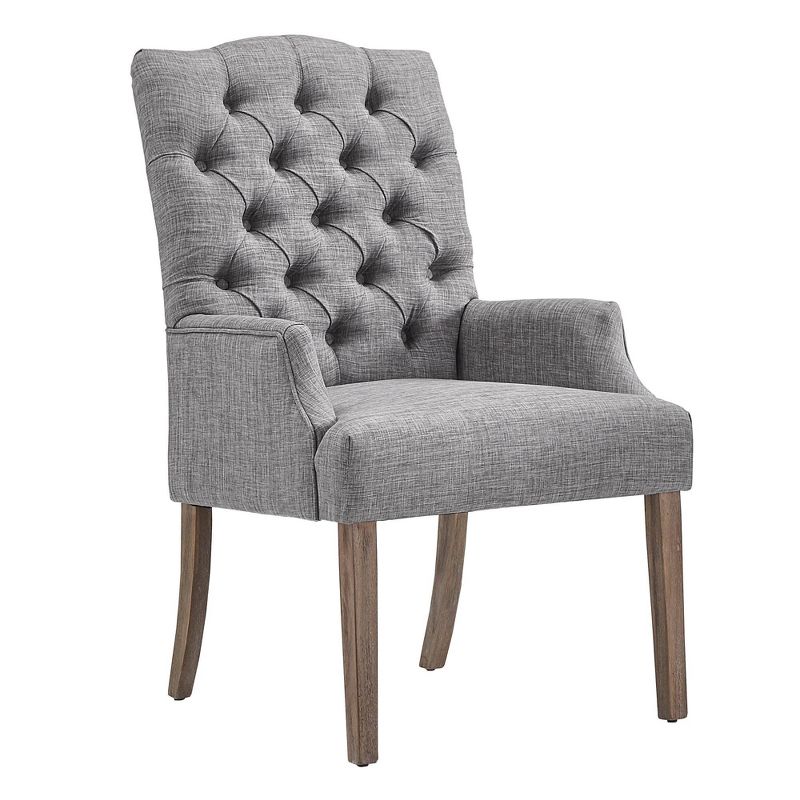Raghnaid Distressed Tufted Linen Dining Chair - Inspire Q, 1 of 11