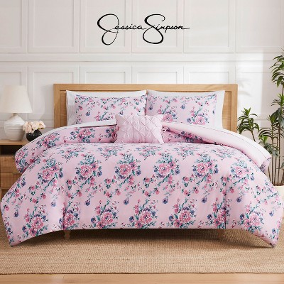Jessica Simpson Phoebe Pink Floral Queen 8-Piece Reversible Bed in a Bag — фото 4