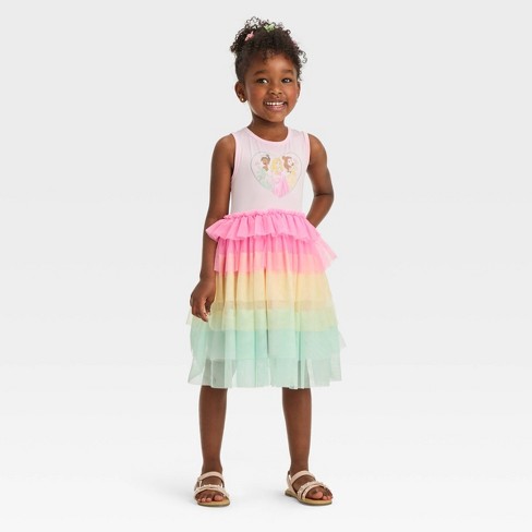 Disney Princesses Toddler Girl Short Sleeve Tutu Dress, Sizes 12M