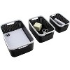 Advantus Open Lid Storage Bin Black/White 3/Pack (39220)  - 4 of 4