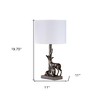 HomeRoots 20" Bronze Mom and Baby Deer Table Lamp With White Drum Shade - 3 of 4