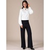 INSPIRE CHIC Women's Satin V Neck Keyhole Long Sleeves Elegant Blouse - 3 of 4