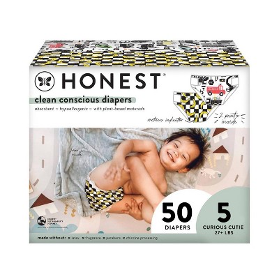 The Honest Company Clean Conscious Disposable Diapers So Bananas & Big Trucks - Size 5 - 50ct