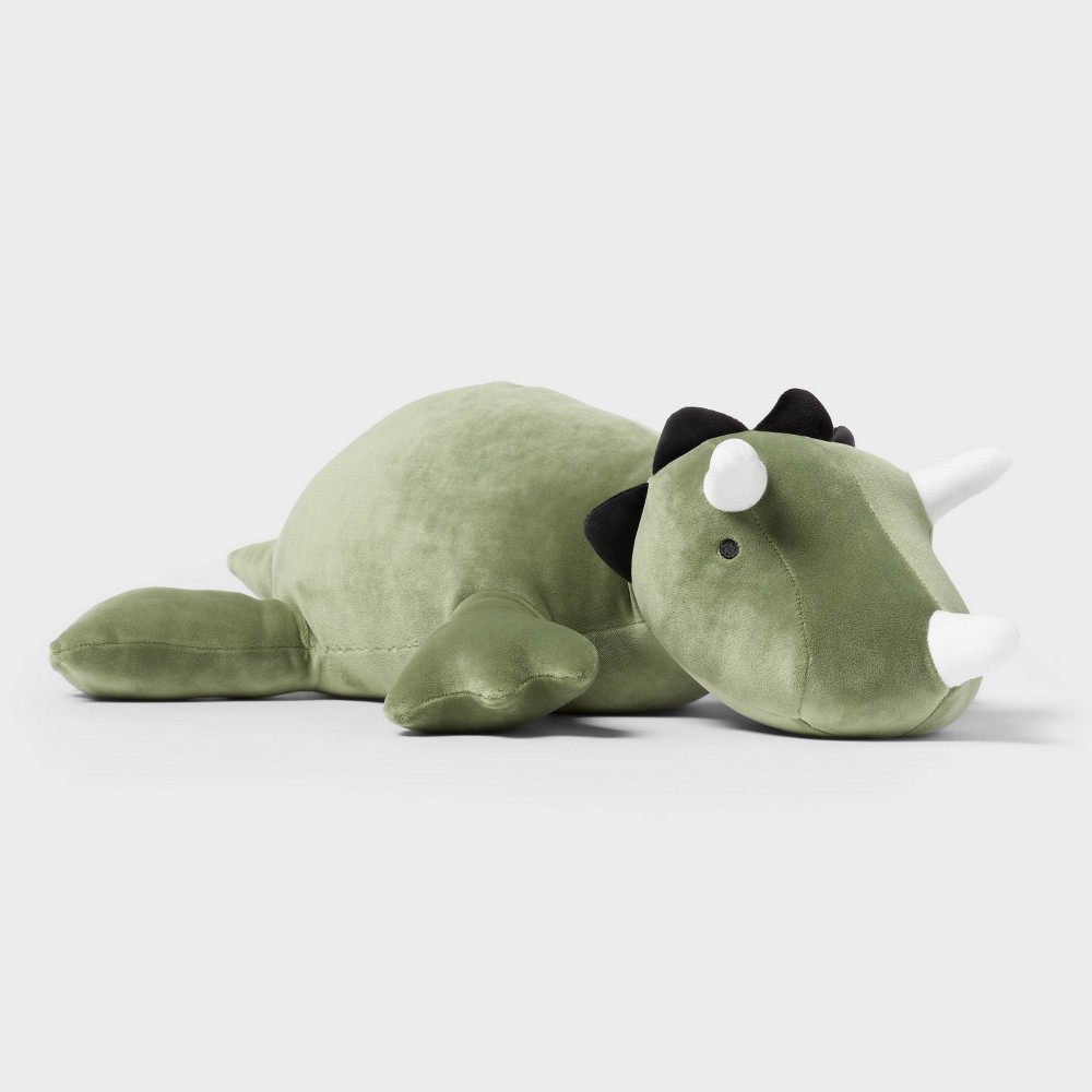 Dinosaur Weighted Plush Kids' Throw Pillow Green - Pillowfort™