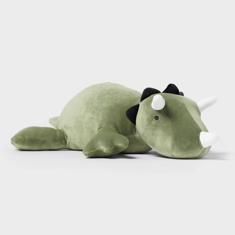 Dinosaur Weighted Plush Kids&#39; Throw Pillow Green - Pillowfort&#8482;, 1 of 8