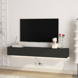 Sapphtopaz Wall Mounted Floating TV Stand for TVs Up to 70" with LED Entertainment Center with Storage Cabinets for Living Room - 1 of 4