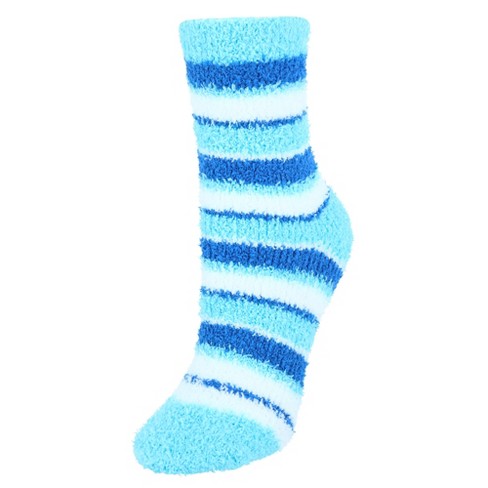 Ctm Women's Striped Warm Fuzzy Socks (3 Pair Pack) : Target