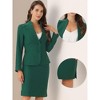 INSPIRE CHIC Women's Collarless Blazer and Formal Pencil Skirt Business Suit Set 2 Pcs - 2 of 4
