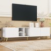 TV Cabinet For 80+ Inch TV, Modern Minimalist Geometric Multi-functional TV Stand With Storage Cabinets, Metal Handles, Legs - 2 of 4
