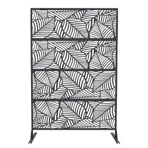 70.9"x46" Decorative Metal Outdoor Garden Fence Panel - Rust-Resistant Scroll Design Border for Yard, Pool, Flower Beds, Black - 1 of 4