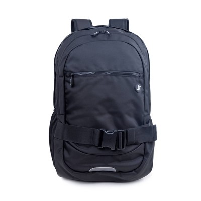 JWorld Allan 20.5" Backpack - Black: Eco-Friendly, Water-Resistant, Laptop Sleeve, Reflective Tape, for School & Travel