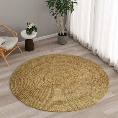 Maxax Hand Woven Jute Round Rug,Natural Jute Area Rugs for Halloween Christmas Living Room Home Entryway Decor Rustic Farmhouse