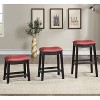 Simple Relax Set of 2 PU Upholstered Barstools with Nailhead Trim - 4 of 4
