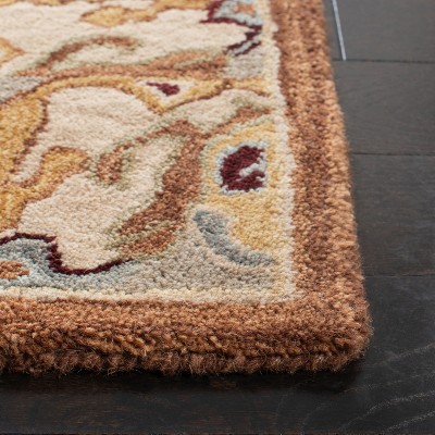 Handmade Tufted Orange Wool-Cotton Blend 3' x 5' Area Rug