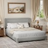 Dyonery Full Size Upholstered Bed Frame with Headboard, Soft Rounded Corners, No Box Spring Required, Adjustable Headboard, Easy Assembly, Beige - 2 of 4