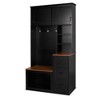 Vynxaria Hall Trees: Contemporary Entryway Organizer with Bench and Hooks (Black Accents, 40.2 Inch) - 4 of 4