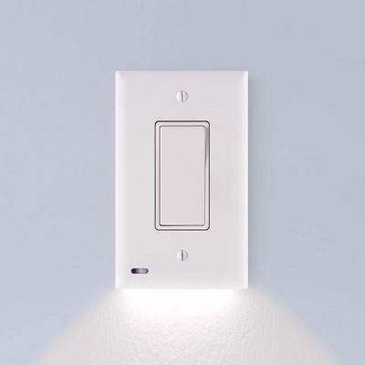 2 Pack - SnapPower SwitchLight [for Double-Gang Light Switches] - Light  Switch Wall Plate with Built-in LED Night Lights - Bright/Dim/Off Options 