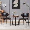 Modern Bentwood Dining Chairs Set of 2,Black PU Leather Upholstered Chairs with Matte Metal Legs,Armless Kitchen Dining Chairs-Coolbibila - 2 of 4