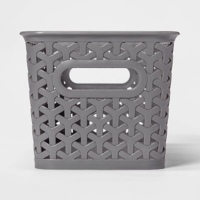 Y-Weave Half Medium Decorative Storage Basket Gray - Brightroom™