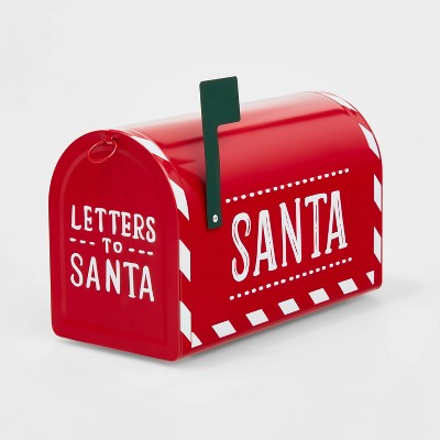 Santa Tin Mailbox Decorative Figure Red Wondershop Brickseek