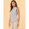 INSPIRE CHIC Women's Ruffled Curved Hem Business Office Vintage Sleeveless Blouse - 2 of 4