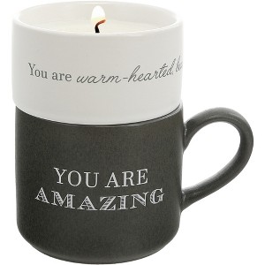 Pavilion Gift Company - Amazing - Stacking Mug and Candle Set 100% Soy Wax Scent: Tranquility - Flame Candles - 1 of 4