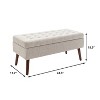 NicBex Modern 43.3" Linen Storage Bench with Wood Legs for Bedroom and Living Room - 2 of 4