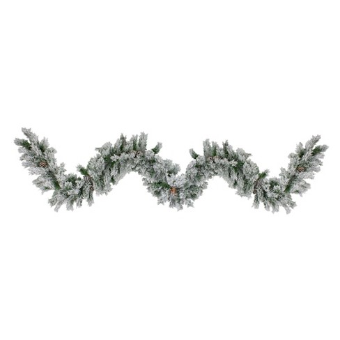 9' x 14 White Iridescent Artificial Christmas Garland, Unlit