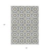Gray Ivory And Gold Floral Medallion Washable Indoor Outdoor Area Rug - 3 of 4