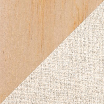 Natural Wood Cream Fabric Upholstered Side Chair