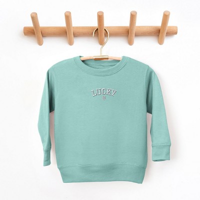 The Juniper Shop Embroidered Lucky Clover Toddler Graphic Sweatshirt