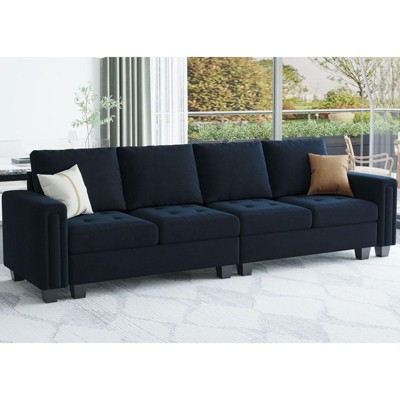 Belffin Modular Velvet Tufted Sofa Couch with Reversible Chaises 4-Seater