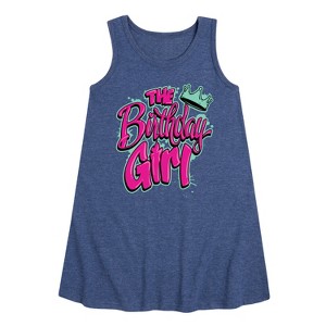 Girls' - Instant Message - The Birthday Girl Graphic Sleeveless Aline Dress - 1 of 4