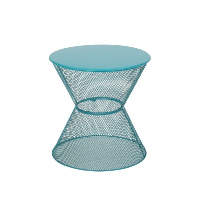 GDFStudio Doane Outdoor Metal Mesh Hourglass Side Table