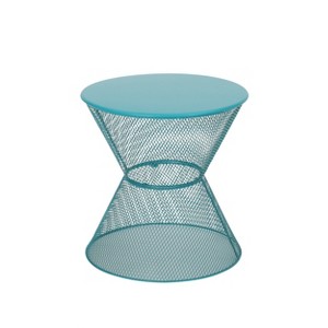 GDFStudio Doane Outdoor Metal Mesh Hourglass Side Table - 1 of 4