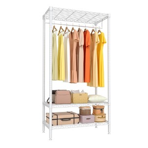 Orieon Heavy Duty Metal Clothes Rack 35"x18"x69" – Adjustable Shelves & Hanger Rod for Bedroom, Dorm, Laundry. - 1 of 4