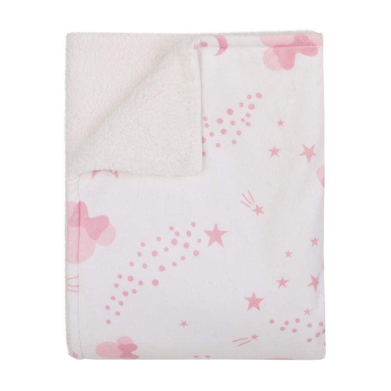 Disney Minnie Mouse Twinkle Twinkle Minnie Pink and White Super Soft Baby Blanket, 1 of 6