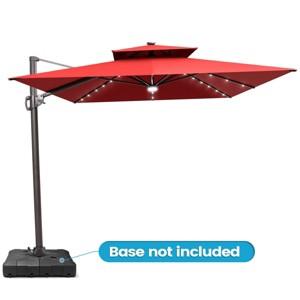 Crestlive Products 11FT Patio Double Top Cantilever Umbrella with Light Outdoor 360° Rotation 6 Heights Adjustable Offset Umbrella - 1 of 4