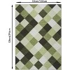 Machine Washable Plaid Runner Rug for Hallway, Kitchen, Bedroom, Living Room, Abstract Geometric Design - 2 of 4