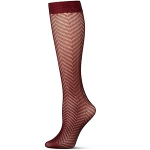 Memoi Women's Chevron Net Knee High Socks - 1 of 2
